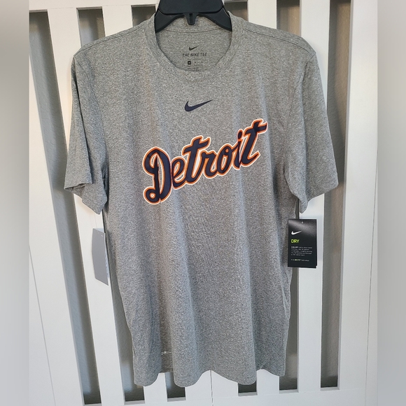 Brand New Nike MLB Detroit Tigers Woodmark Grey T-Shirt Mens Size Medium - Picture 7 of 14
